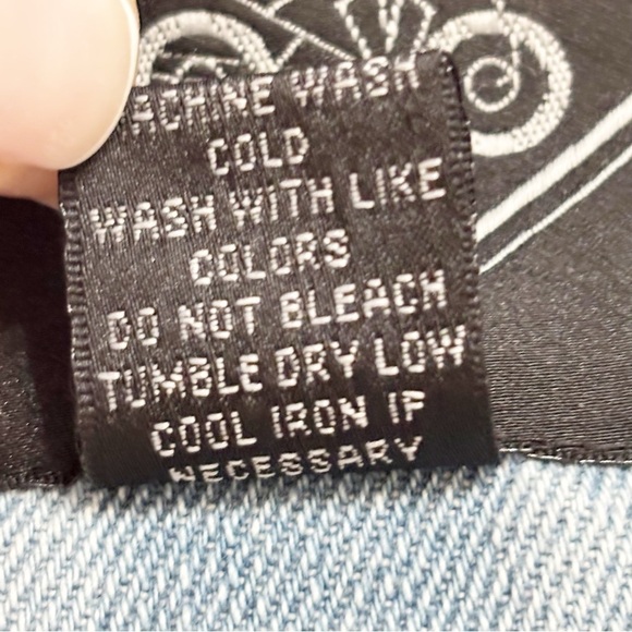 Vintage DIAMOND PLATE Women’s Plus LIVE TO RIDE Denim Biker Vest Patches Size 2X - Picture 8 of 8